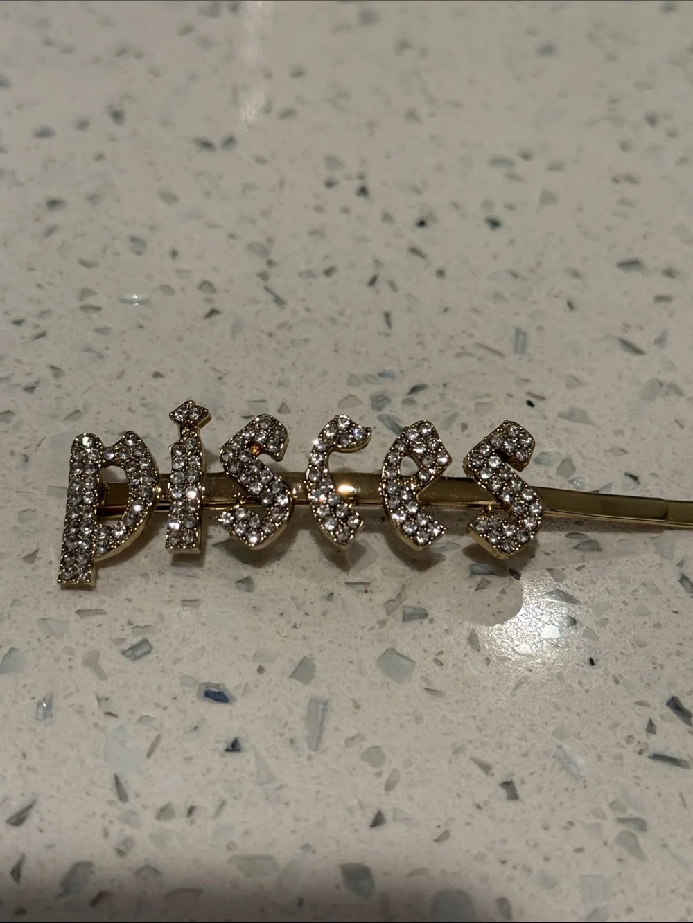 PISCES Crystal-Embellished Gold Hair Pin - Gold